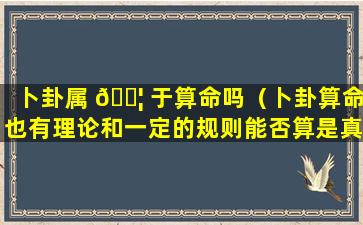 卜卦属 🐦 于算命吗（卜卦算命也有理论和一定的规则能否算是真正 🐡 的科学）